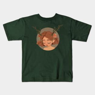 Reindeer Girl Kids T-Shirt